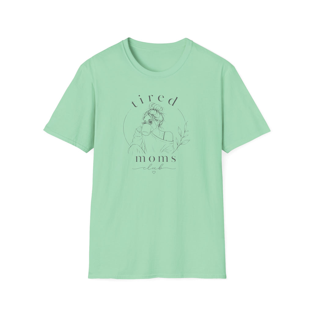 Tired Moms Tee — Minimal Coffee & Mom Life Graphic T-Shirt