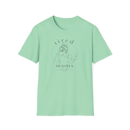 Tired Moms Tee — Minimal Coffee & Mom Life Graphic T-Shirt