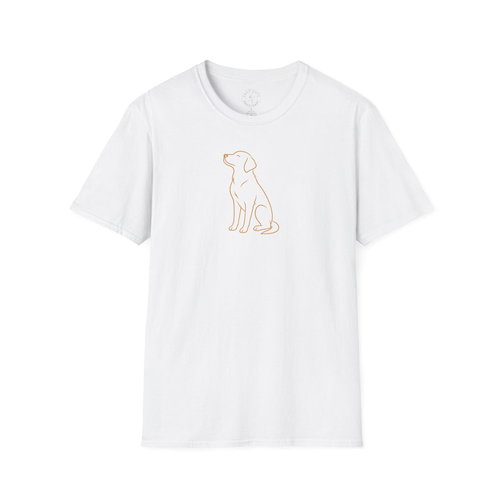 Minimal Outline Labrador T-Shirt — Simple Line Dog Tee for Pet Lovers