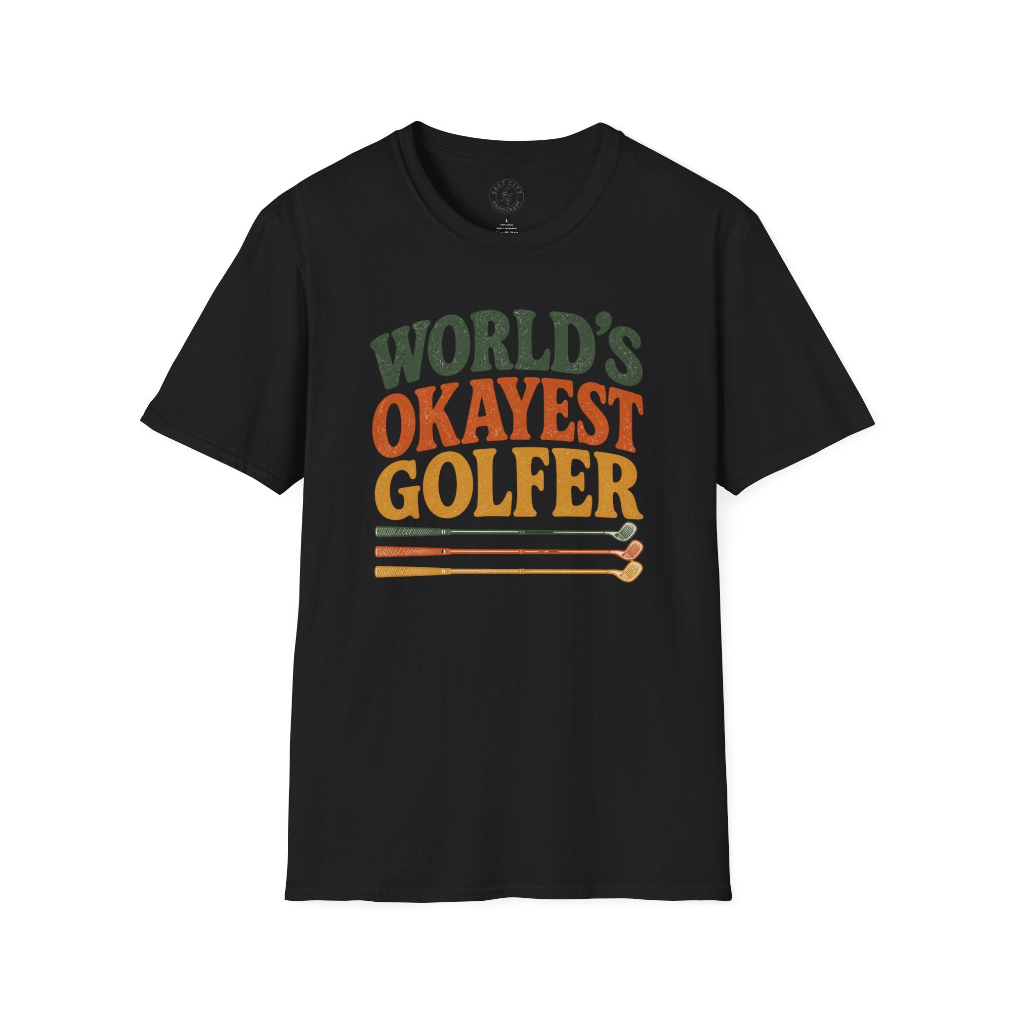 T-Shirt | "World's Okayest Golfer" Retro Golf Humor Tee | Golf Tee
