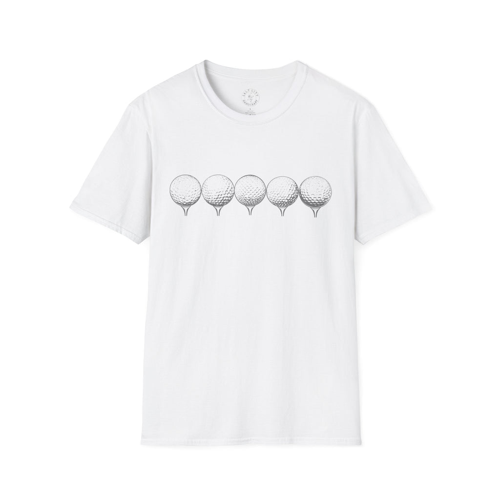 Row of Golf Balls T-Shirt | Minimalist Golf Design | Sports Apparel