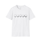 Row of Golf Balls T-Shirt | Minimalist Golf Design | Sports Apparel