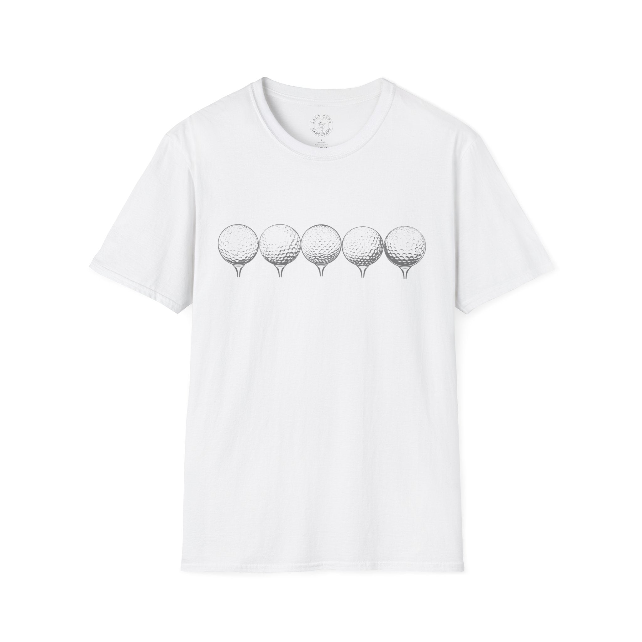 Row of Golf Balls T-Shirt | Minimalist Golf Design | Sports Apparel