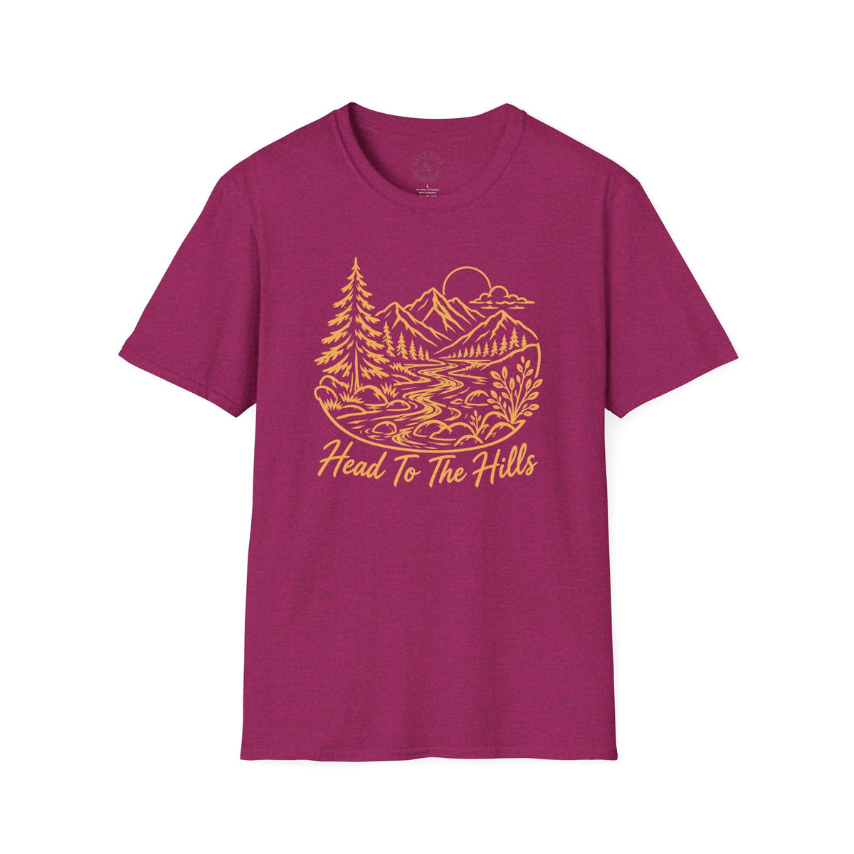 Distressed ‘Head for the Hills’ Mountain Graphic T-Shirt