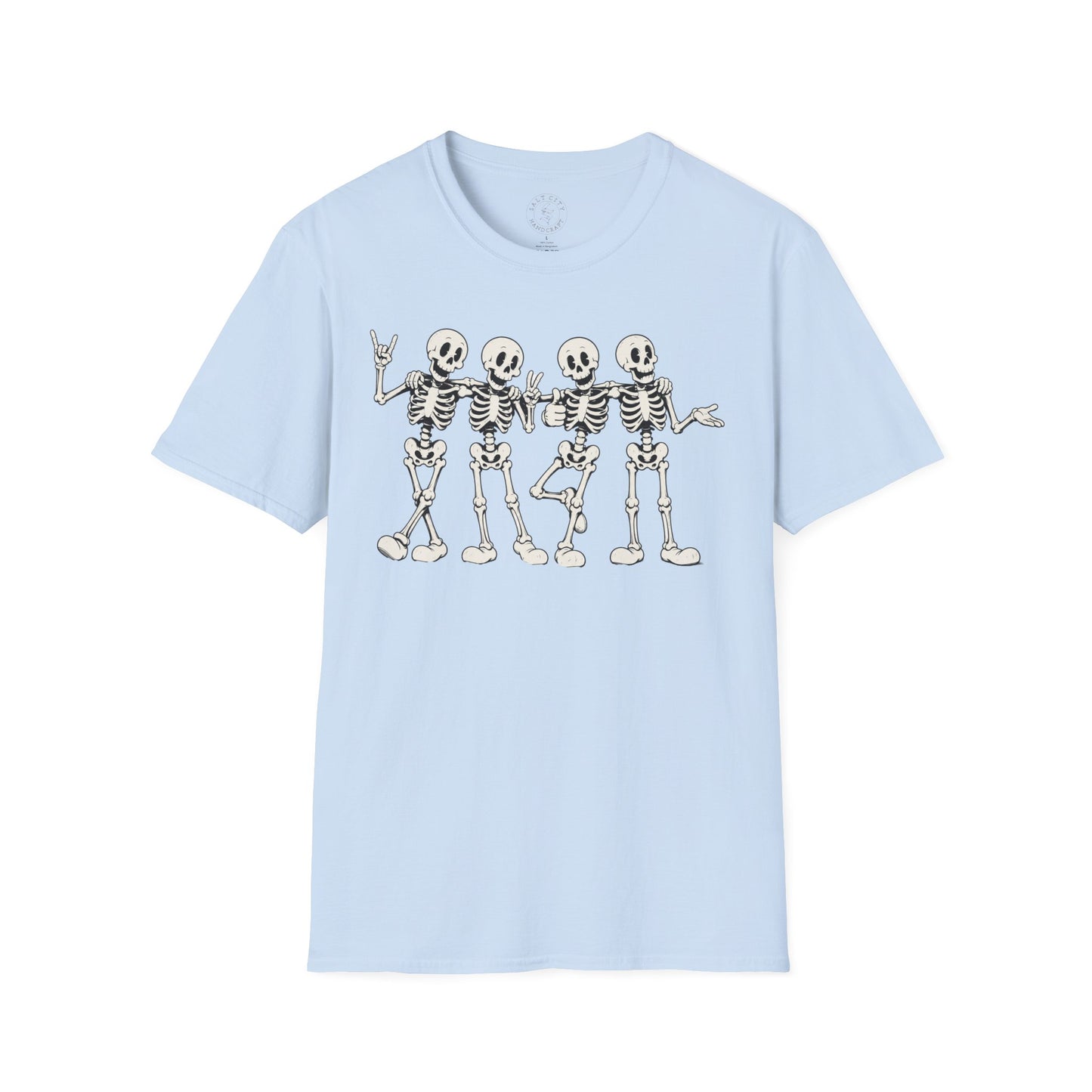 Unisex - Skeleton Friends T-Shirt — Cute Dancing Skeletons Halloween Tee