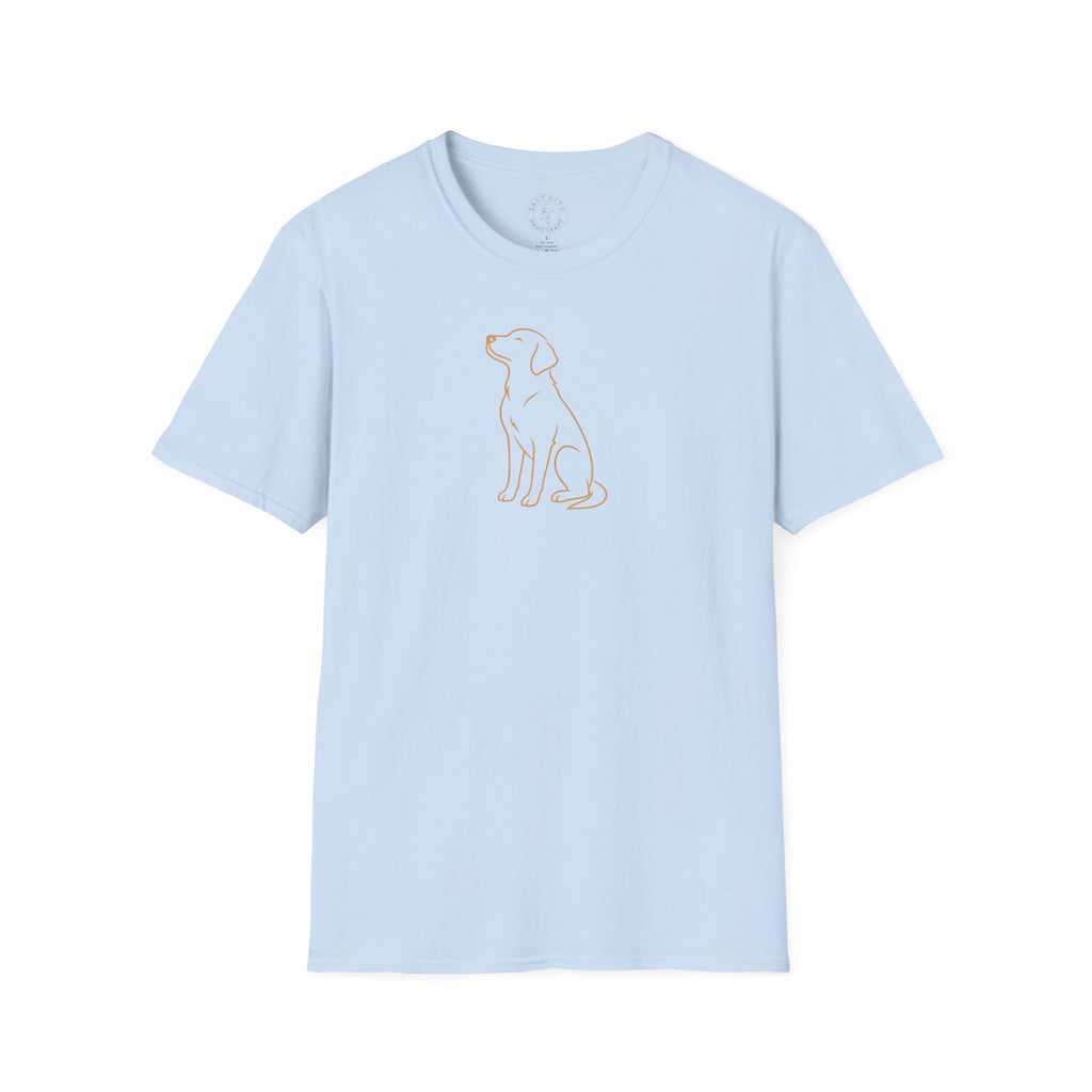 Minimal Outline Labrador T-Shirt — Simple Line Dog Tee for Pet Lovers