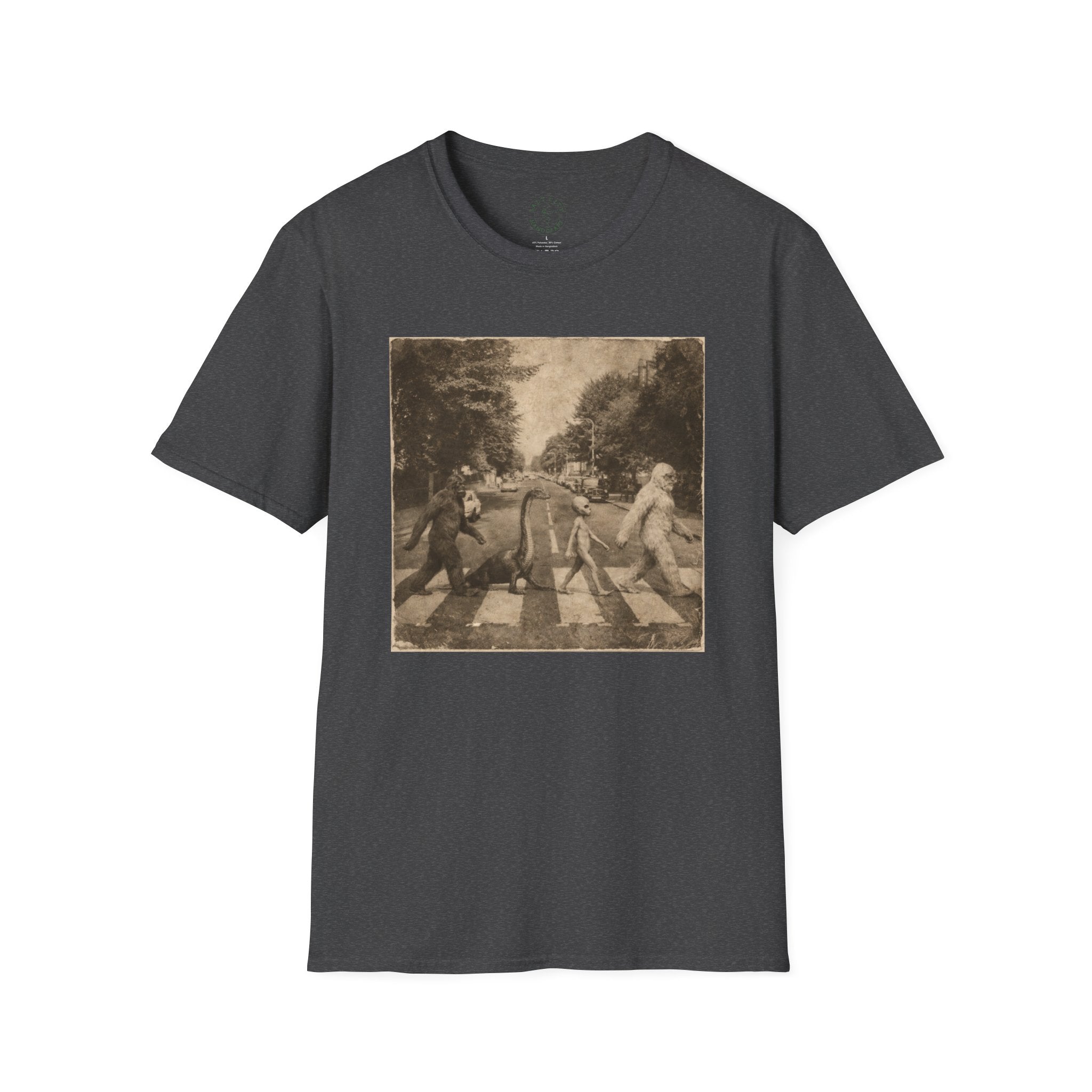 Vintage Abbey Road Crossing T-Shirt | Bigfoot Sepia Photo Print
