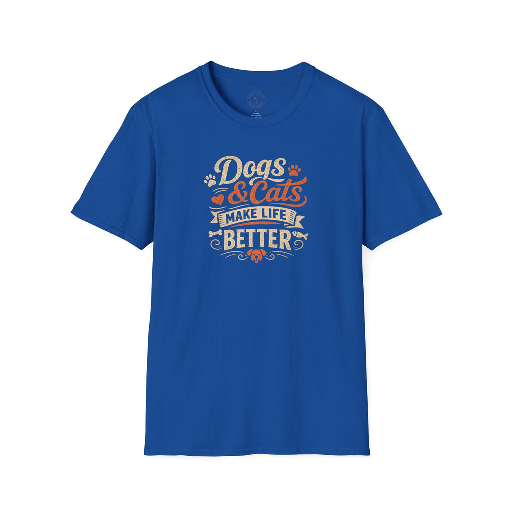 Dogs & Cats Make Life Better T-Shirt | Pet Tee