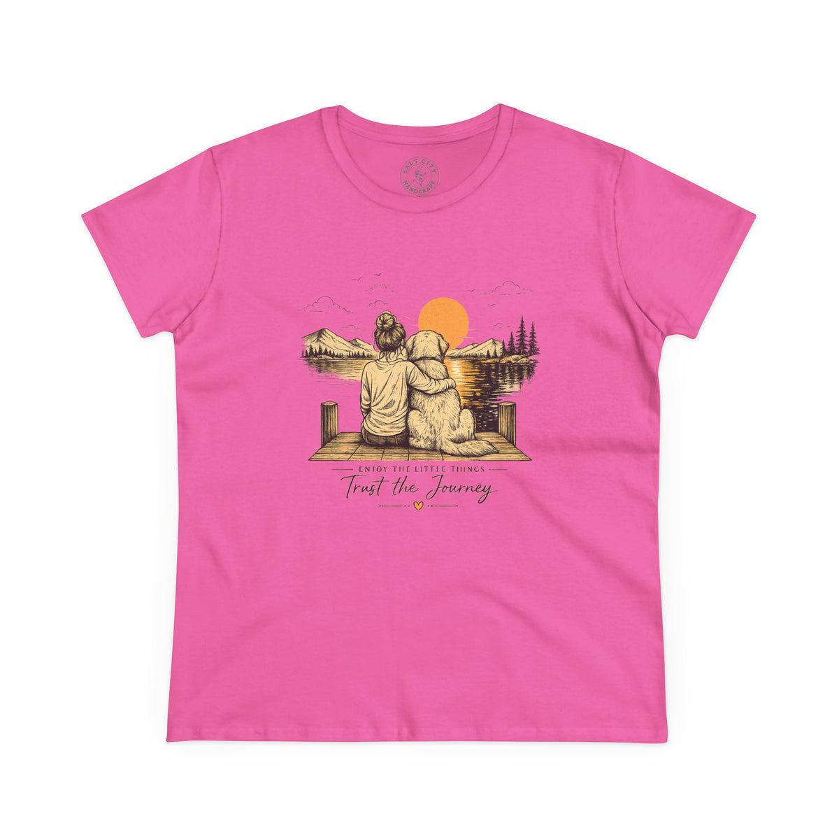 Trust the Journey Women's Cotton Tee - Inspirational Sunset Graphic Tee