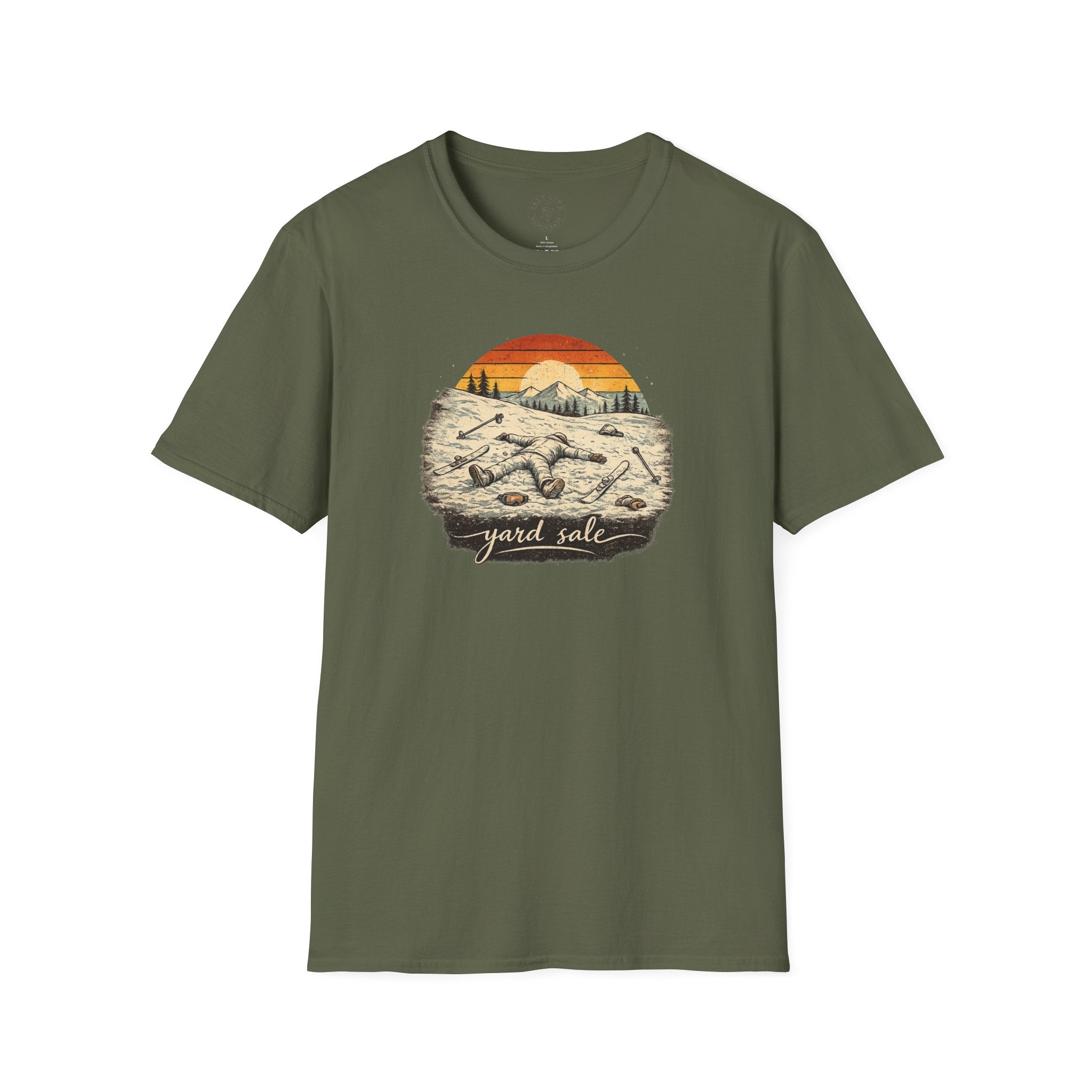 Yard Sale T-Shirt | Retro Mountain Ski Scene Graphic Tee | Ski Tee