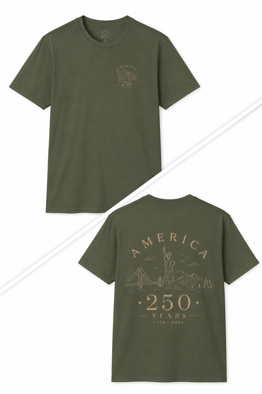 America 250 Years Commemorative T-Shirt | Minimal Patriotic Tee
