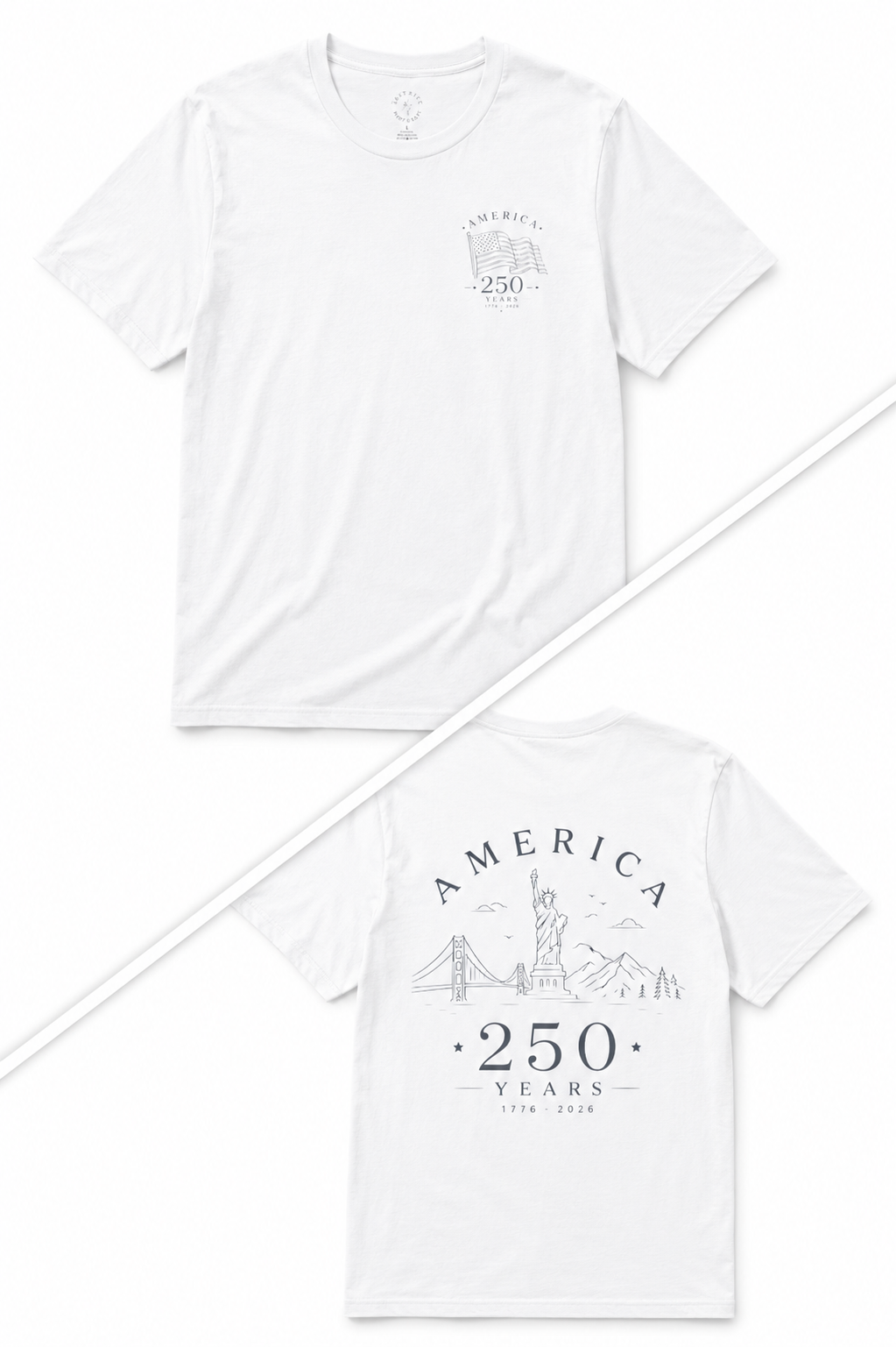America 250 Years Commemorative T-Shirt | Minimal Patriotic Tee