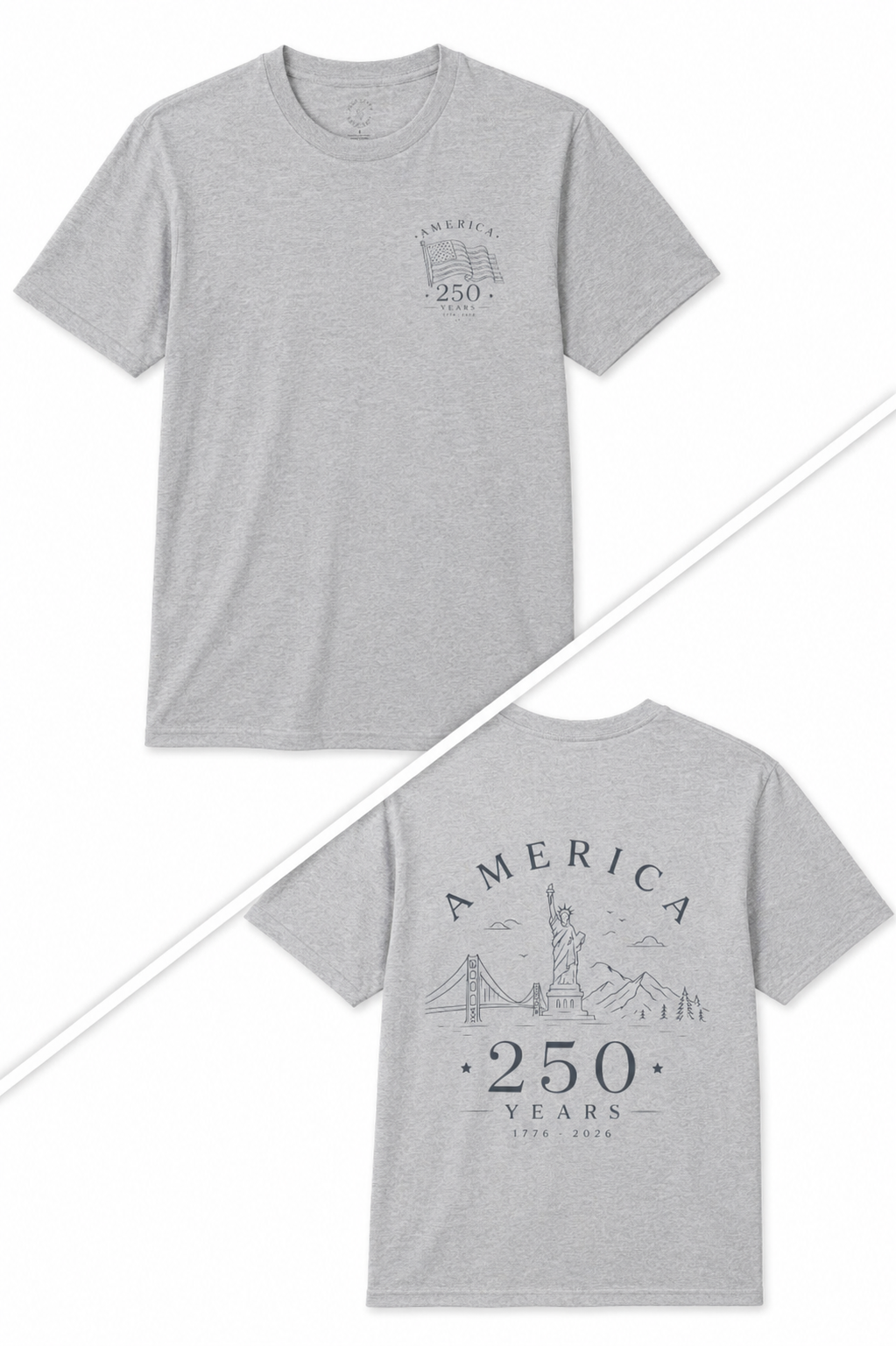 America 250 Years Commemorative T-Shirt | Minimal Patriotic Tee