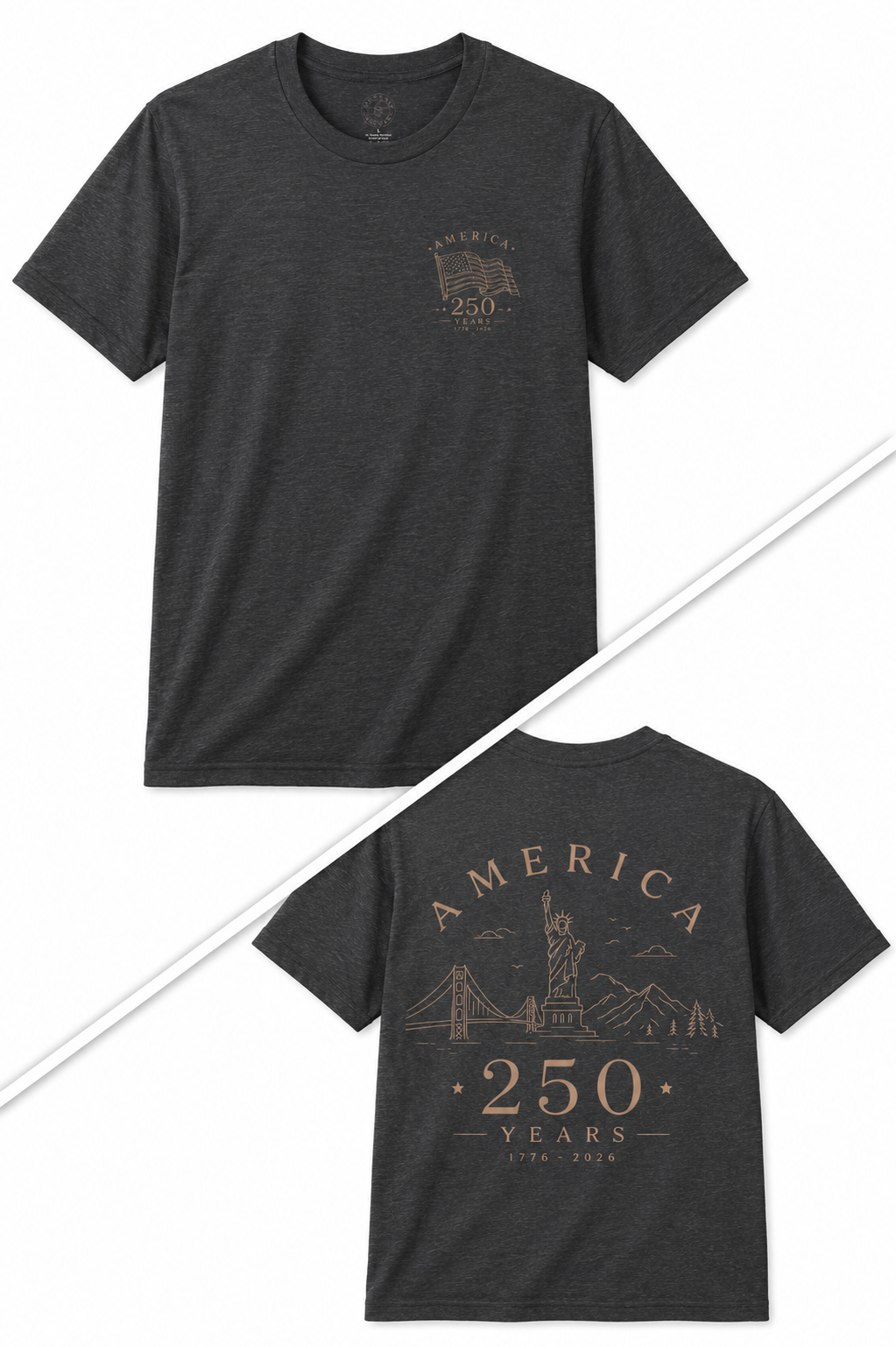 America 250 Years Commemorative T-Shirt | Minimal Patriotic Tee