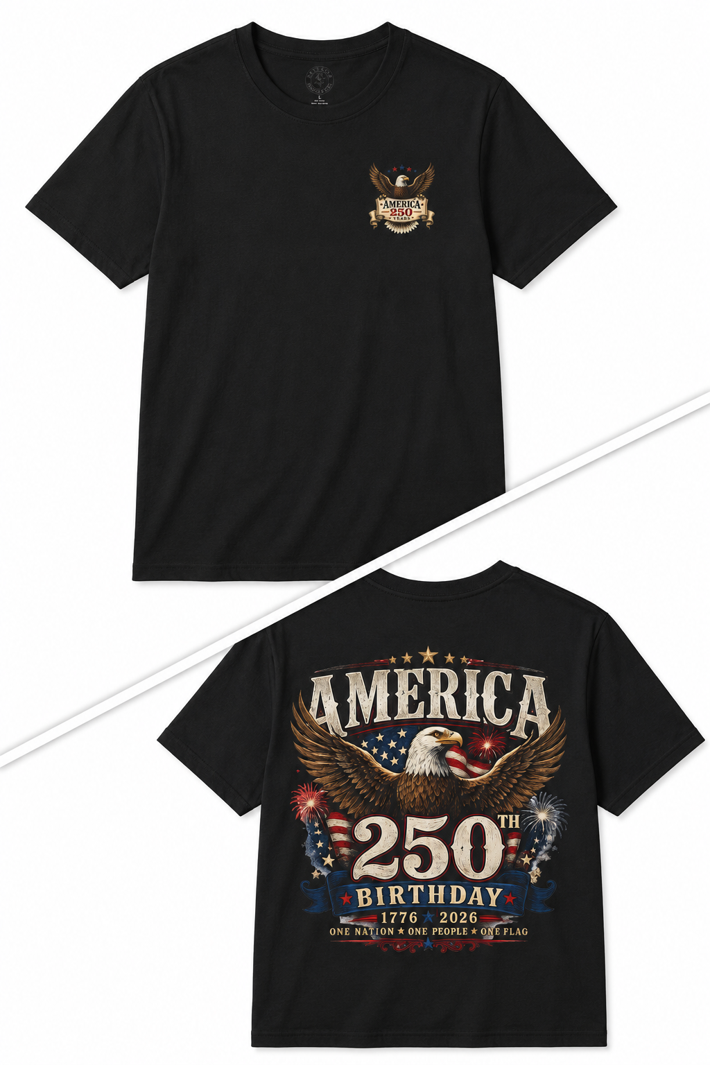 America 250th Birthday T-Shirt — Patriotic Eagle 1776–2026 Celebration Tee
