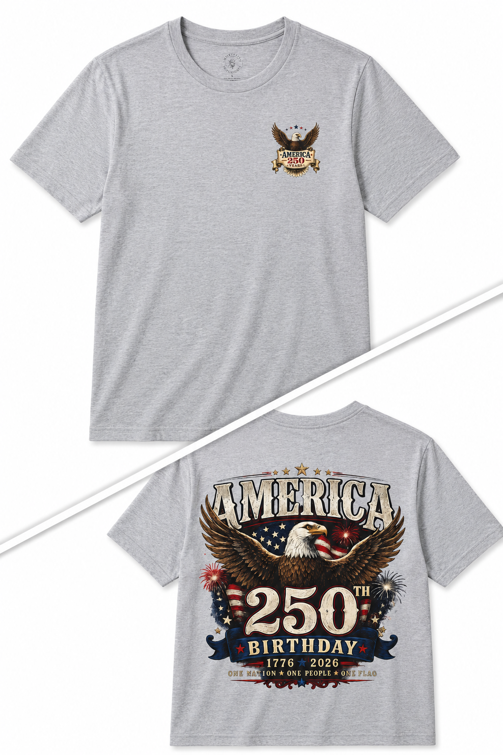America 250th Birthday T-Shirt — Patriotic Eagle 1776–2026 Celebration Tee