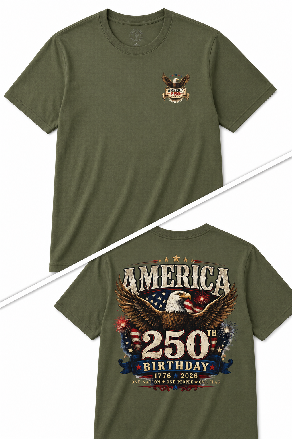 America 250th Birthday T-Shirt — Patriotic Eagle 1776–2026 Celebration Tee