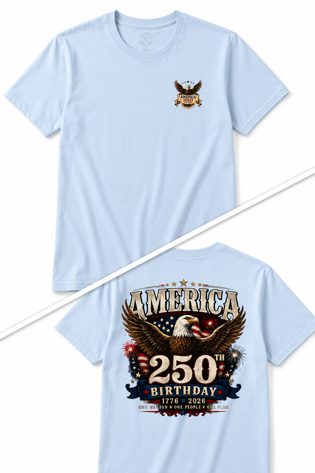 America 250th Birthday T-Shirt — Patriotic Eagle 1776–2026 Celebration Tee