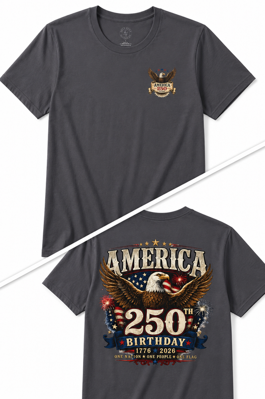 America 250th Birthday T-Shirt — Patriotic Eagle 1776–2026 Celebration Tee