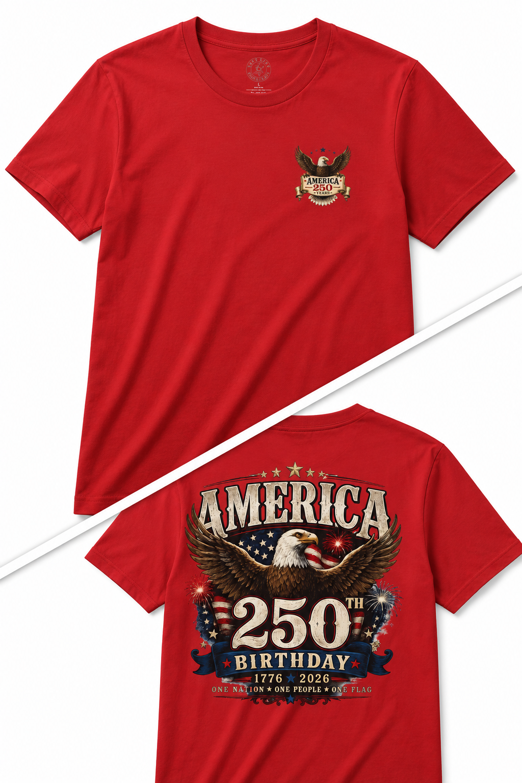 America 250th Birthday T-Shirt — Patriotic Eagle 1776–2026 Celebration Tee